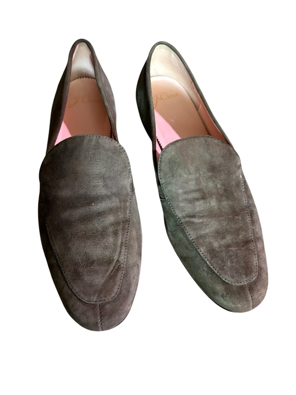 J.Crew Olive Green Suede Leather Loafer Flats | Women's Size 7 - Picture 3 of 7